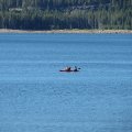Двое в лодке не считая собаки на 4хмильном озере